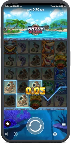 Speel Razor Returns slot op mobiel via de browser.